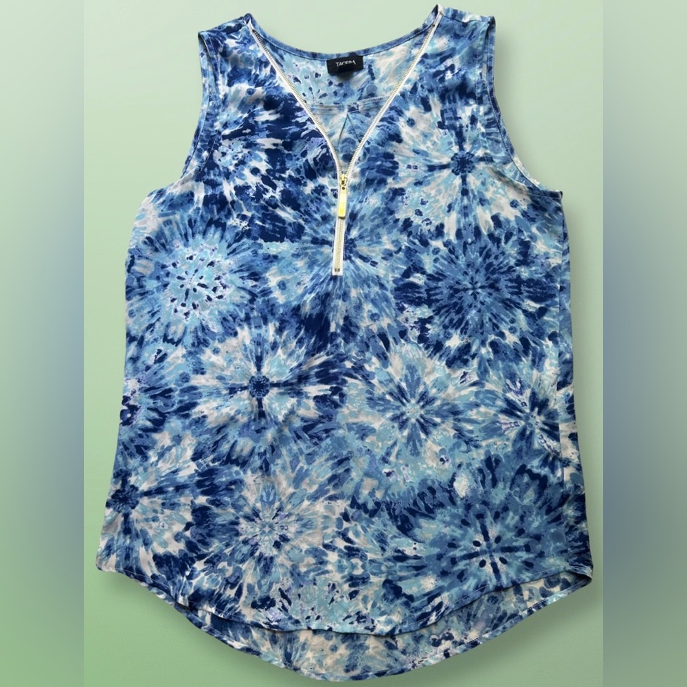 Tacera Sleeveless Blouse Medium Tie dye Blue